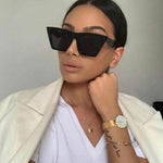 Outdoor Large Square Sunglasses for Women Cat Eye Sun Glasses Classic Vintage Sunglasses-Sunglasses-Arimonz-Arimonz