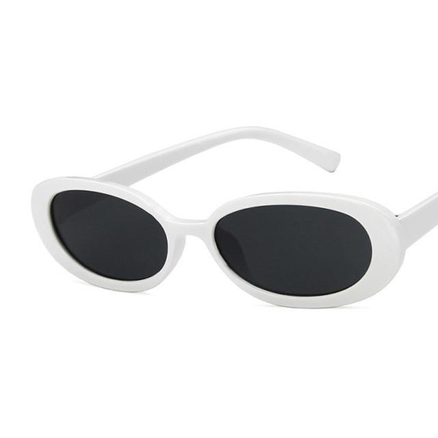 Oval Sunglasses Women Retro Sunglasses Cat Eye Sunglasses-Sunglasses-Arimonz-White Black-Arimonz