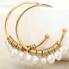 Oversize Pearl Hoop Earrings-Earrings-Arimonz-Arimonz
