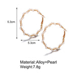 Oversize Pearl Hoop Earrings-Earrings-Arimonz-Arimonz