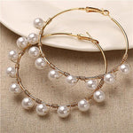 Oversize Pearl Hoop Earrings-Earrings-Arimonz-D-Arimonz