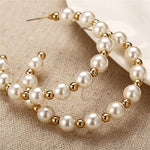Oversize Pearl Hoop Earrings-Earrings-Arimonz-K-Arimonz