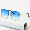 Oversize Rimless Square Bee Sunglasses for Women Gradient Sunglasses-Sunglasses-Arimonz-Dark Blue-Arimonz