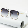 Oversize Rimless Square Bee Sunglasses for Women Gradient Sunglasses-Sunglasses-Arimonz-Dark Gray-Arimonz