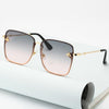 Oversize Rimless Square Bee Sunglasses for Women Gradient Sunglasses-Sunglasses-Arimonz-Gray-Arimonz
