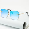 Oversize Rimless Square Bee Sunglasses for Women Gradient Sunglasses-Sunglasses-Arimonz-Light Blue-Arimonz