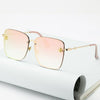 Oversize Rimless Square Bee Sunglasses for Women Gradient Sunglasses-Sunglasses-Arimonz-Orange-Arimonz