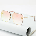 Oversize Rimless Square Bee Sunglasses for Women Gradient Sunglasses-Sunglasses-Arimonz-Orange-Arimonz