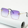 Oversize Rimless Square Bee Sunglasses for Women Gradient Sunglasses-Sunglasses-Arimonz-Purple-Arimonz