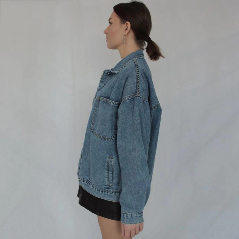Oversized Jeans Denim Jackets for Women Solid Casual Women Jean Jacket-Jean Jackets-Arimonz-Arimonz