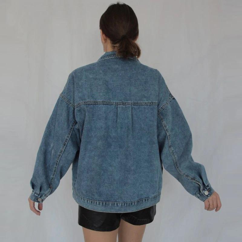 Oversized Jeans Denim Jackets for Women Solid Casual Women Jean Jacket-Jean Jackets-Arimonz-Arimonz