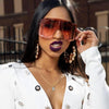 Oversized Rimless Sunglasses, Fashionable Metal Shades-Sunglasses-Arimonz-Arimonz
