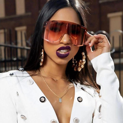 Oversized Rimless Sunglasses, Fashionable Metal Shades-Sunglasses-Arimonz-Arimonz