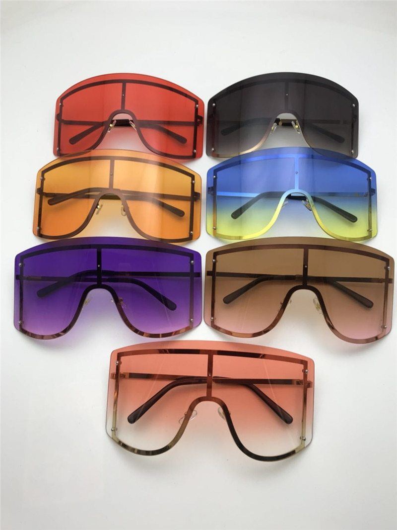 Oversized Rimless Sunglasses, Fashionable Metal Shades-Sunglasses-Arimonz-Arimonz