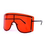 Oversized Rimless Sunglasses, Fashionable Metal Shades-Sunglasses-Arimonz-Red-Arimonz