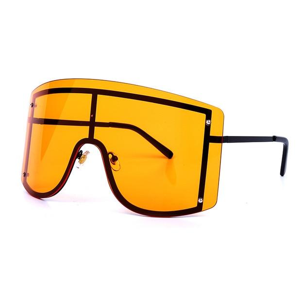 Oversized Rimless Sunglasses, Fashionable Metal Shades-Sunglasses-Arimonz-Yellow-Arimonz