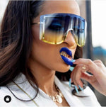 Oversized Rimless Sunglasses, Fashionable Metal Shades-Sunglasses-Arimonz-Arimonz