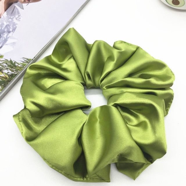 Oversized Scrunchies Big Rubber Hair Ties Elastic Hair Bands-Hair Accessories-Arimonz-Apple Green-Arimonz