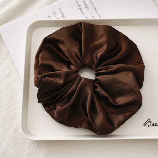 Oversized Scrunchies Big Rubber Hair Ties Elastic Hair Bands-Hair Accessories-Arimonz-Dark Mocha-Arimonz
