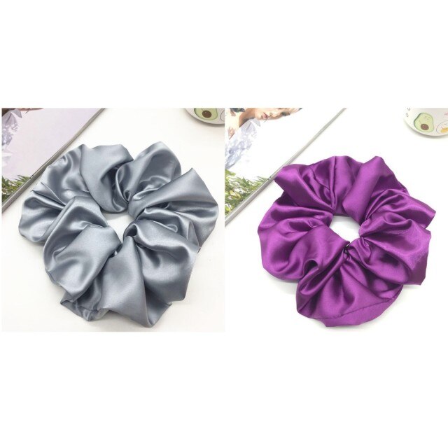 Oversized Scrunchies Big Rubber Hair Ties Elastic Hair Bands-Hair Accessories-Arimonz-Gray Violet-Arimonz