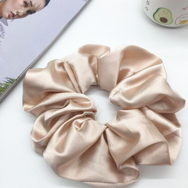 Oversized Scrunchies Big Rubber Hair Ties Elastic Hair Bands-Hair Accessories-Arimonz-Light Brown-Arimonz