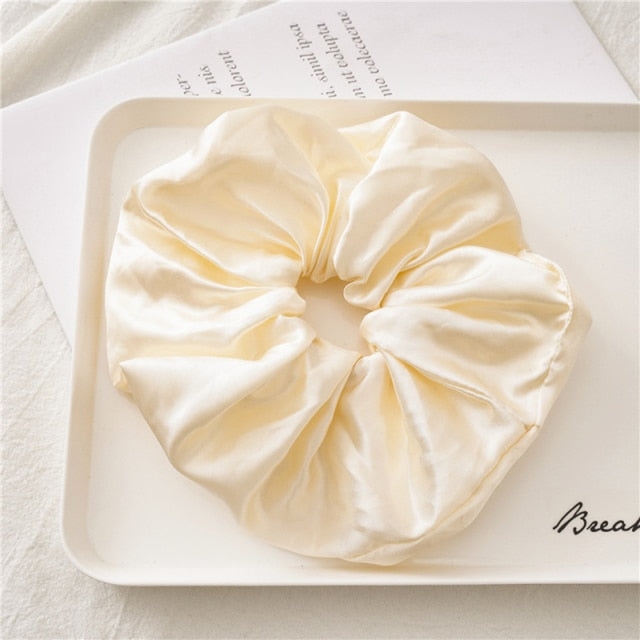 Oversized Scrunchies Big Rubber Hair Ties Elastic Hair Bands-Hair Accessories-Arimonz-White Yellow-Arimonz