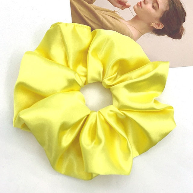 Oversized Scrunchies Big Rubber Hair Ties Elastic Hair Bands-Hair Accessories-Arimonz-Yellow-Arimonz