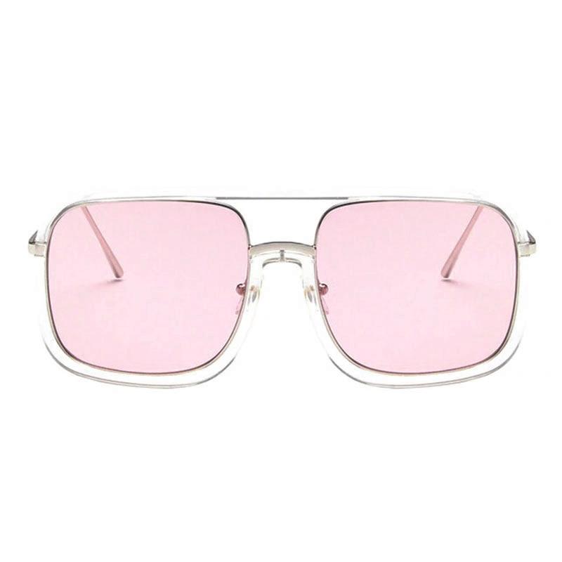Oversized Square Sunglasses Women Retro Sunglasses-Sunglasses-Arimonz-clear pink-Arimonz
