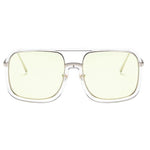 Oversized Square Sunglasses Women Retro Sunglasses-Sunglasses-Arimonz-clear yellow-Arimonz
