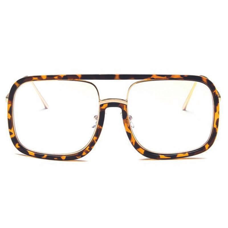 Oversized Square Sunglasses Women Retro Sunglasses-Sunglasses-Arimonz-leopard clear-Arimonz