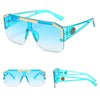 Oversized Square Vintage Metal Big Frame Semi Rimless Sun Glasses-Sunglasses-Arimonz-Arimonz