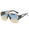 Oversized Square Vintage Metal Big Frame Semi Rimless Sun Glasses-Sunglasses-Arimonz-Blue Yellow-Arimonz