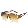 Oversized Square Vintage Metal Big Frame Semi Rimless Sun Glasses-Sunglasses-Arimonz-Brown-Arimonz