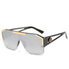 Oversized Square Vintage Metal Big Frame Semi Rimless Sun Glasses-Sunglasses-Arimonz-Silver-Arimonz