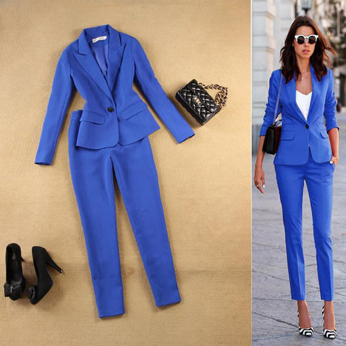 Pant Suits Set Women's Autumn Female Professional Office Lady Suit-Wear To Work Sets-Arimonz-Arimonz