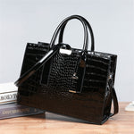 Pantent Leather Faux Crocodile Crossbody Shoulder Handbags For Women-Handbags-Arimonz-Arimonz
