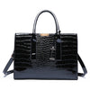 Pantent Leather Faux Crocodile Crossbody Shoulder Handbags For Women-Handbags-Arimonz-Black-Arimonz