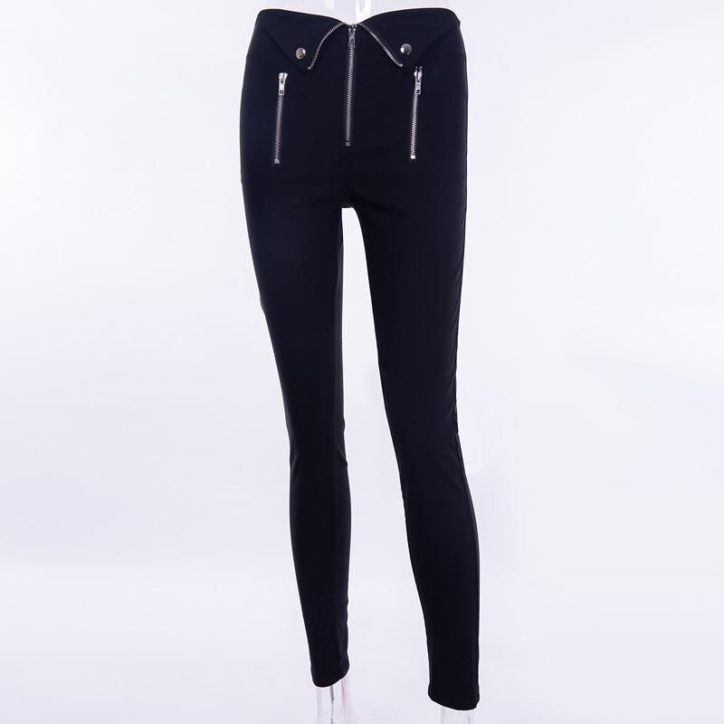 Pants - Chic Zipper Fold Pants