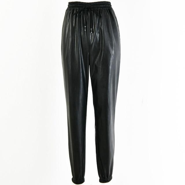 Pants - Elastic Leather Pants