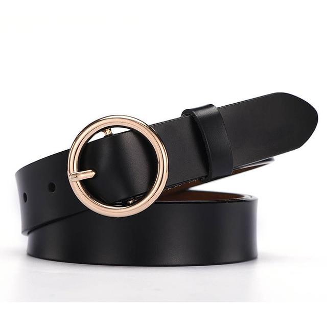Parker Circle Pin Buckle Belt-Belts-Arimonz-black-Gold-Arimonz
