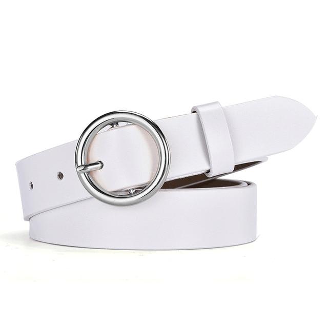 Parker Circle Pin Buckle Belt-Belts-Arimonz-white-Silver-Arimonz