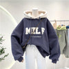 Patchwork Oversize Sweatshirt Casual Loose Thick Long Sleeve Hoodies-Pullovers-Arimonz-Arimonz