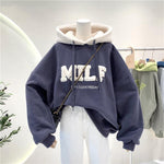 Patchwork Oversize Sweatshirt Casual Loose Thick Long Sleeve Hoodies-Pullovers-Arimonz-Arimonz
