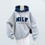 Patchwork Oversize Sweatshirt Casual Loose Thick Long Sleeve Hoodies-Pullovers-Arimonz-Arimonz