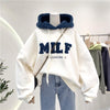 Patchwork Oversize Sweatshirt Casual Loose Thick Long Sleeve Hoodies-Pullovers-Arimonz-Arimonz