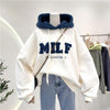 Patchwork Oversize Sweatshirt Casual Loose Thick Long Sleeve Hoodies-Pullovers-Arimonz-Beige-M-Arimonz