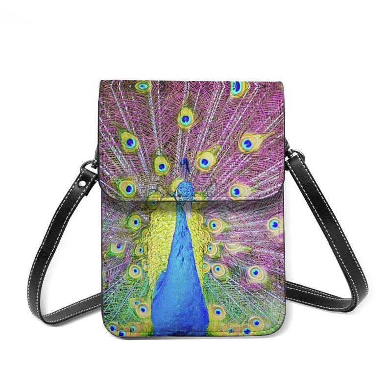 Peacock Shoulder Bag Streetwear Leather Mobile Phone Bag Shoulder Bags-Handbags-Arimonz-Purple - 9-Arimonz