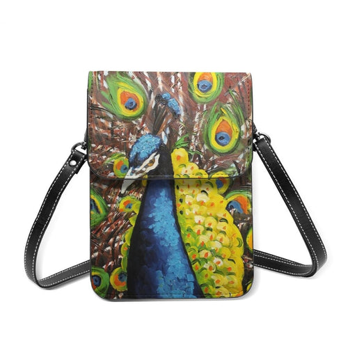 Peacock Shoulder Bag Streetwear Leather Mobile Phone Bag Shoulder Bags-Handbags-Arimonz-Yellow - 2-Arimonz
