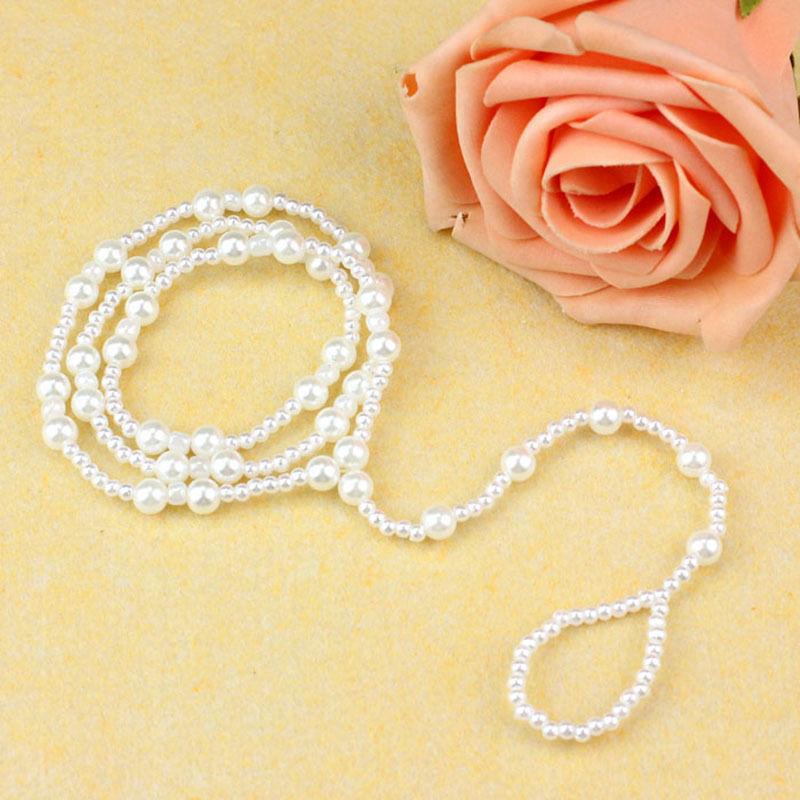 Pearl Anklet Women Ankle Bracelet Pearl Anklet Chain Foot Jewelry-Anklets-Arimonz-Arimonz