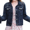 Pearl Beading Short Denim Jacket-Jean Jackets-Arimonz-Arimonz